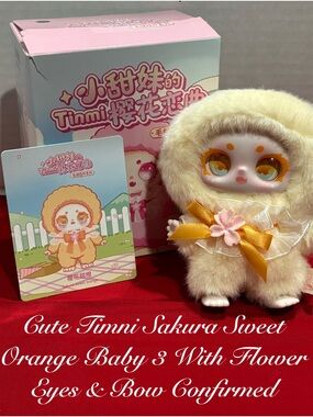 CUTE TINMI SAKURA SWEET ORANGE BABY 3 WITH FLOWER EYES CONFIRMED PLUSH